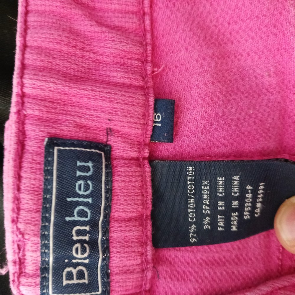 bien bleu brand 16 pink pants women used cotton 90's vintage retro